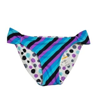 NWT Hula Honey Multicolor Stripe Bikini Bottoms sz S